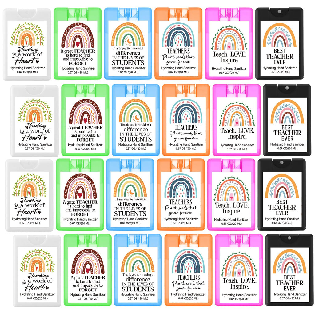 Dansib 24 Pack Teacher Appreciation Gifts for Women Mini Hand Sanitizer Spray Travel Size Hydrating Hand Sanitizer Pocket Spray 