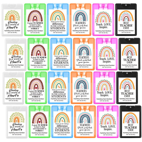 Dansib 24 Pack Teacher Appreciation Gifts for Women Mini Hand Sanitizer Spray Travel Size Hydrating Hand Sanitizer Pocket Spray 