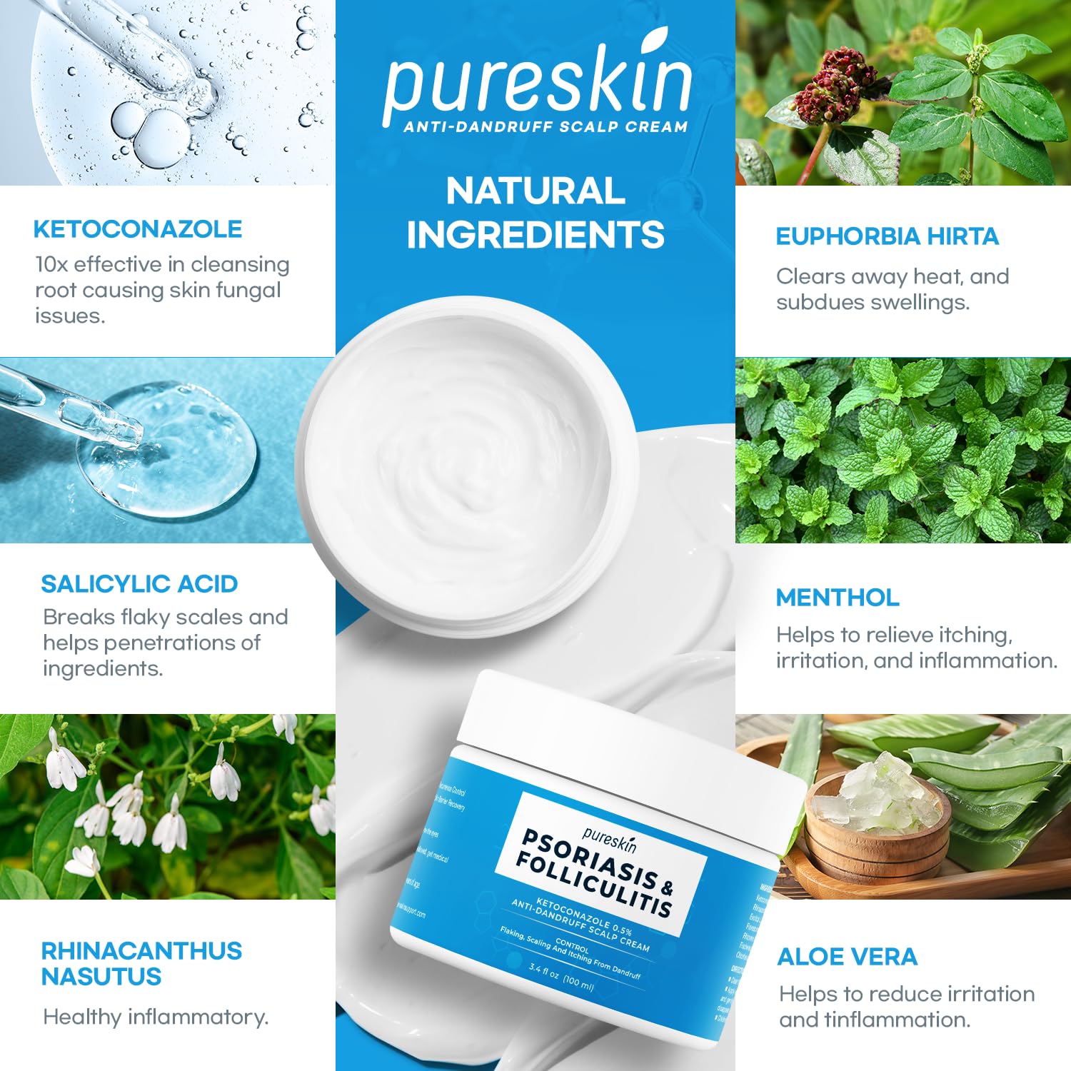 Psoriasis Cream for Scalp, Relief of Flaking Irritated Skin, 100ml