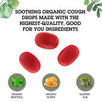 Quantum Health USDA Organic Cough Relief Lozenges|Bing Cherry|Natural Menthol Cough Suppressant|Soothes Sore Throat|USDA Organic