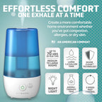 PureGuardian H965AR Ultrasonic Cool Mist Humidifier, 70 Hrs. Run Time, 1 Gal. Tank Capacity, 320 Sq. Ft. Coverage, Small Rooms,