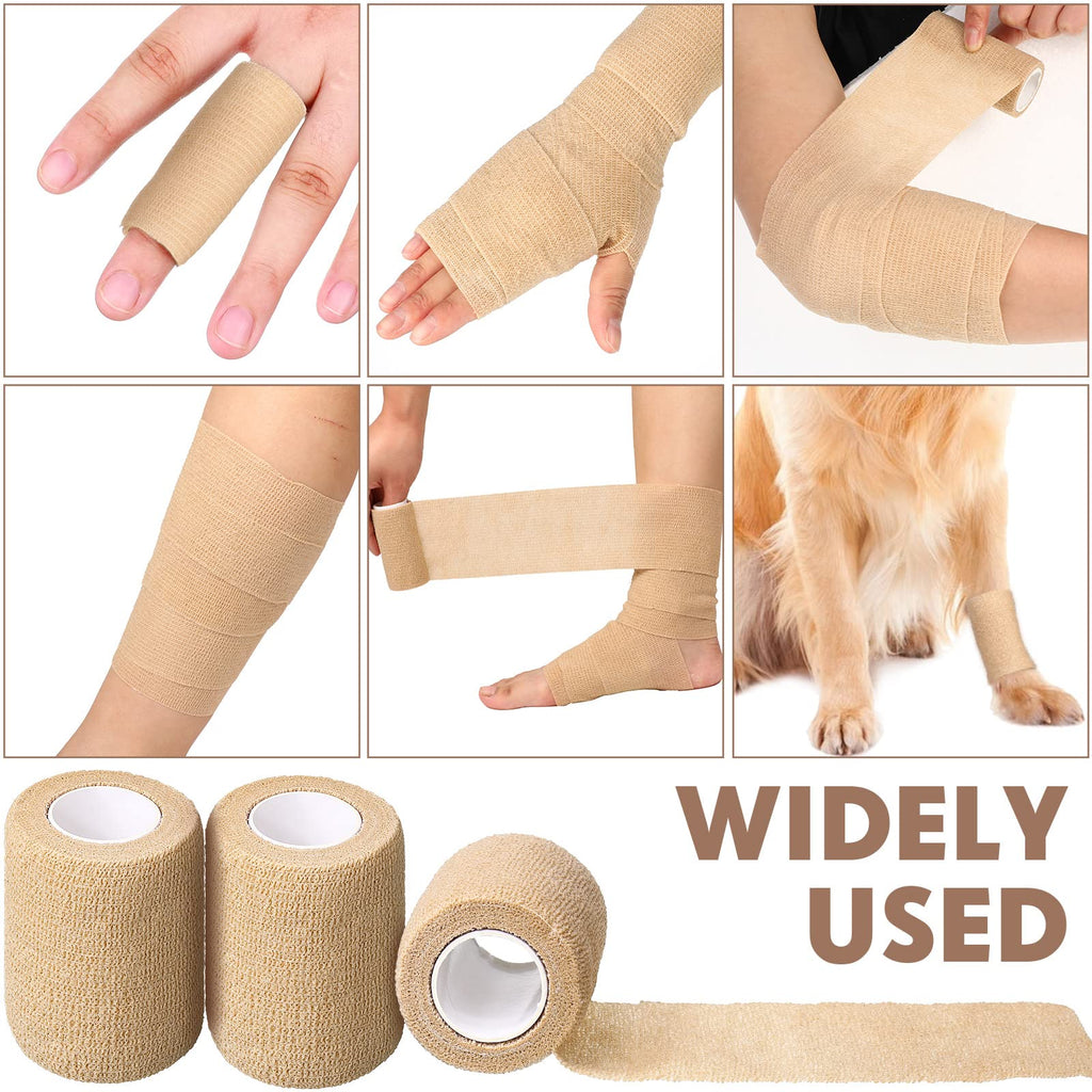 Treela 64 Pack Self Adherent Cohesive Wrap Bandages 2 Inch x 5 Yard Breathable Athletic Tape Self Adhesive Bandage Tape Elastic