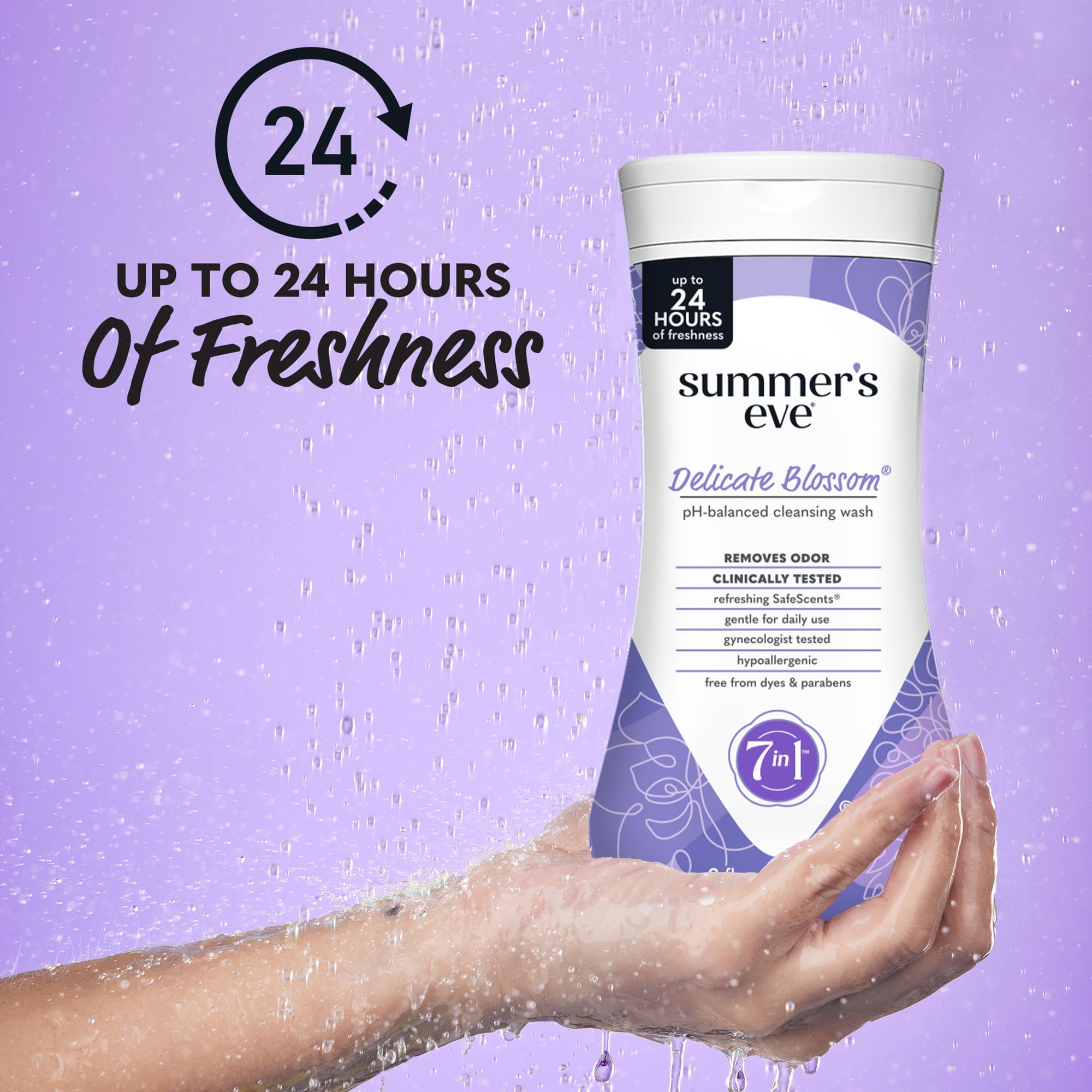 Summer's Eve Delicate Blossom Daily Refreshing All Over Feminine Body Wash, Removes Odor, Feminine Wash pH Balanced, 9 fl oz, 12