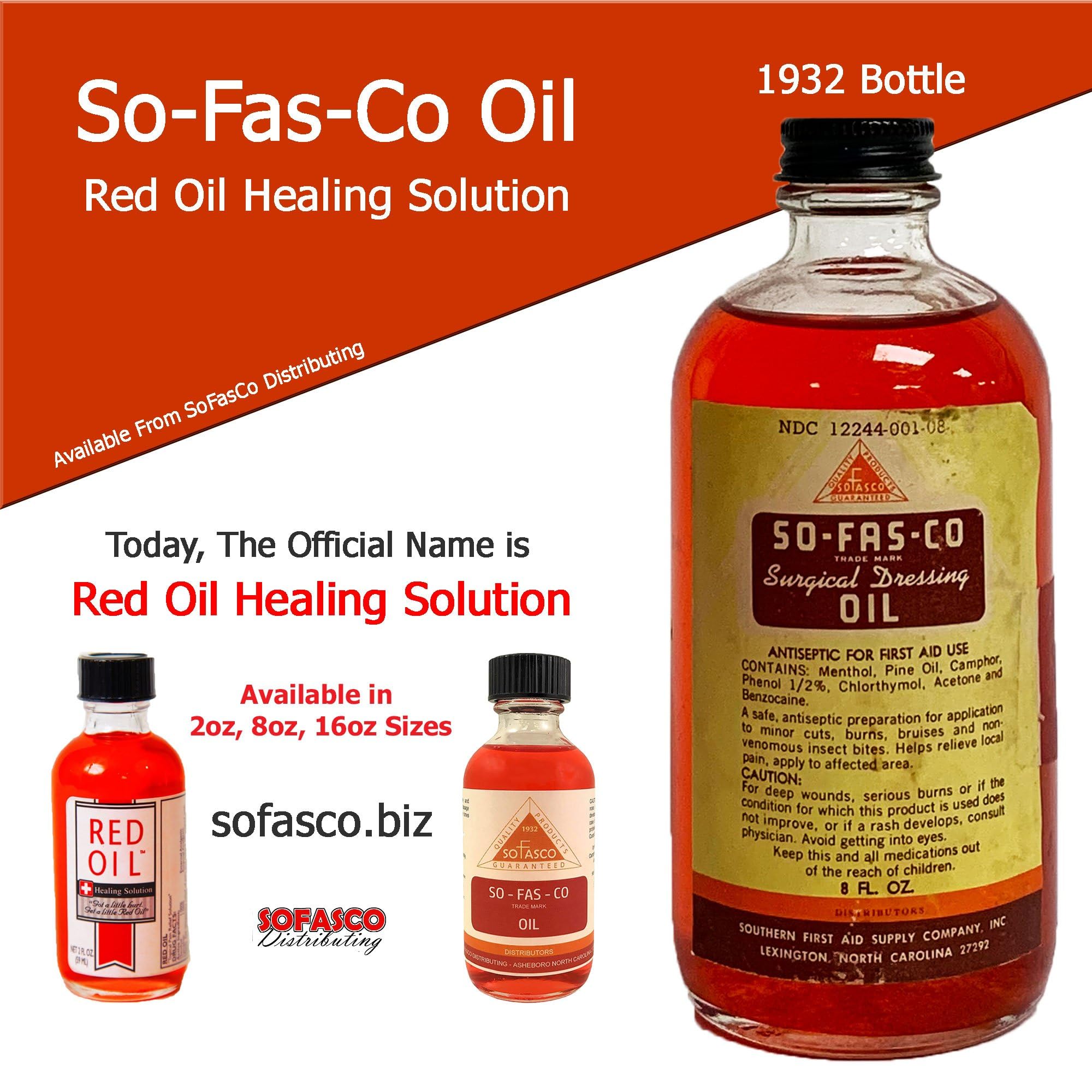 SO-FAS-CO Red Oil, 2 Ounce Bottle