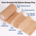 24 Pack 4    x 5 Yards Self Adhesive Bandage Wrap Athletic Elastic Breathable Cohesive Bandage Wrap Rolls for Stretch, Sports, F