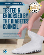 Doctor's Select Diabetic Socks for Men & Women - 4 Pair, Black & White, Non-Slip, Medium Size (Men's 5-9, Women's 6-10)
