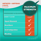 LEADER Maximum Strength Antacid Liquid with Aluminum Hydroxide, Simethicone, Antacid/Antigas for Heartburn, Acid Indigestion, Pr