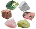 Crystals for Love Manifestation, Set of 6 Rose Quartz, Rhodonite, Peach Moonstone, Serpentine, Scolecite and Moss Agate Healing 
