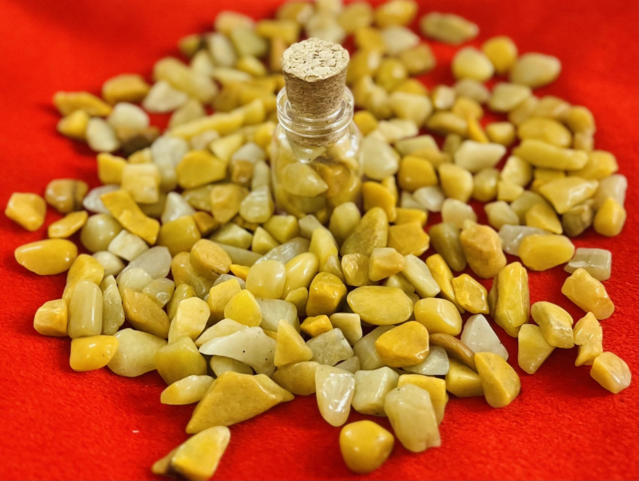 Indian Consigners Natural Crushed Polished Tumbled Gem Stone Chips, Decoration & Healing Crystals(Yellow Aventurine)
