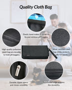 ZIKEE Slim Folding Pill Organizer Bag with 20 Writable BPA-Free Pill Pouches, Travel 22 Slot Pill Box Bag with a Zipper Design f