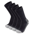 4 Pairs of Diabetic Extra Thick Warm Cotton Socks, Triple Cushioned Crew Slipper Socks (Black with Gray Sole, Size 10-13)