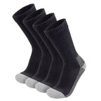 4 Pairs of Diabetic Extra Thick Warm Cotton Socks, Triple Cushioned Crew Slipper Socks (Black with Gray Sole, Size 10-13)