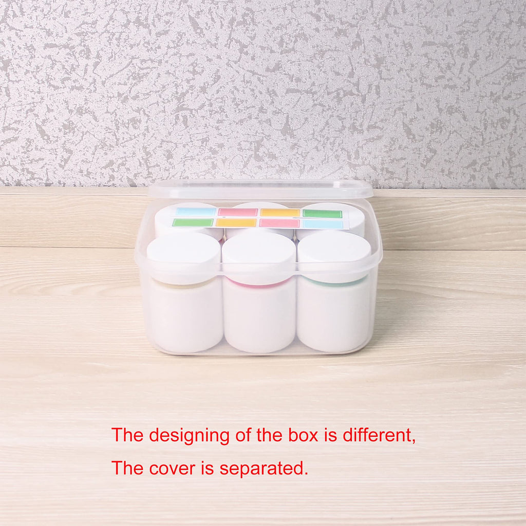 ePizdiz Colorful Empty Plastic Pill Bottle Organizer with Labels Medicine Vitamin Bottle Chemical Containers with Caps,6pcs (100