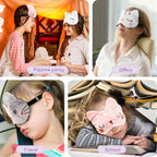 6 Pcs Sleep Mask for Kids Cute Animal Sleeping Eye Cover Soft and Lightweight Eyeshade Kawaii Sleep Mask Funny Animal Cat Blindf