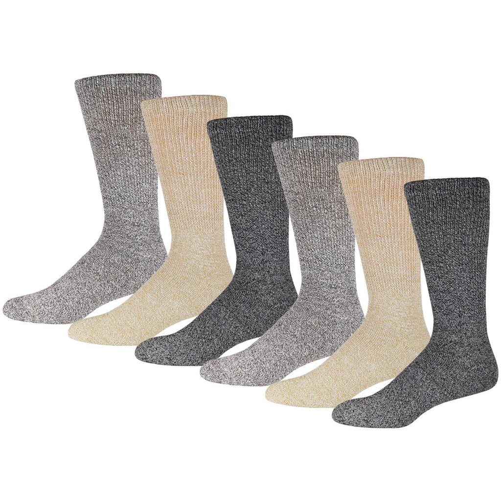 6 Pairs of Thermal Merino Wool Warm Diabetic Socks, Shoe Size US Men 8-9.5/Women 9-11