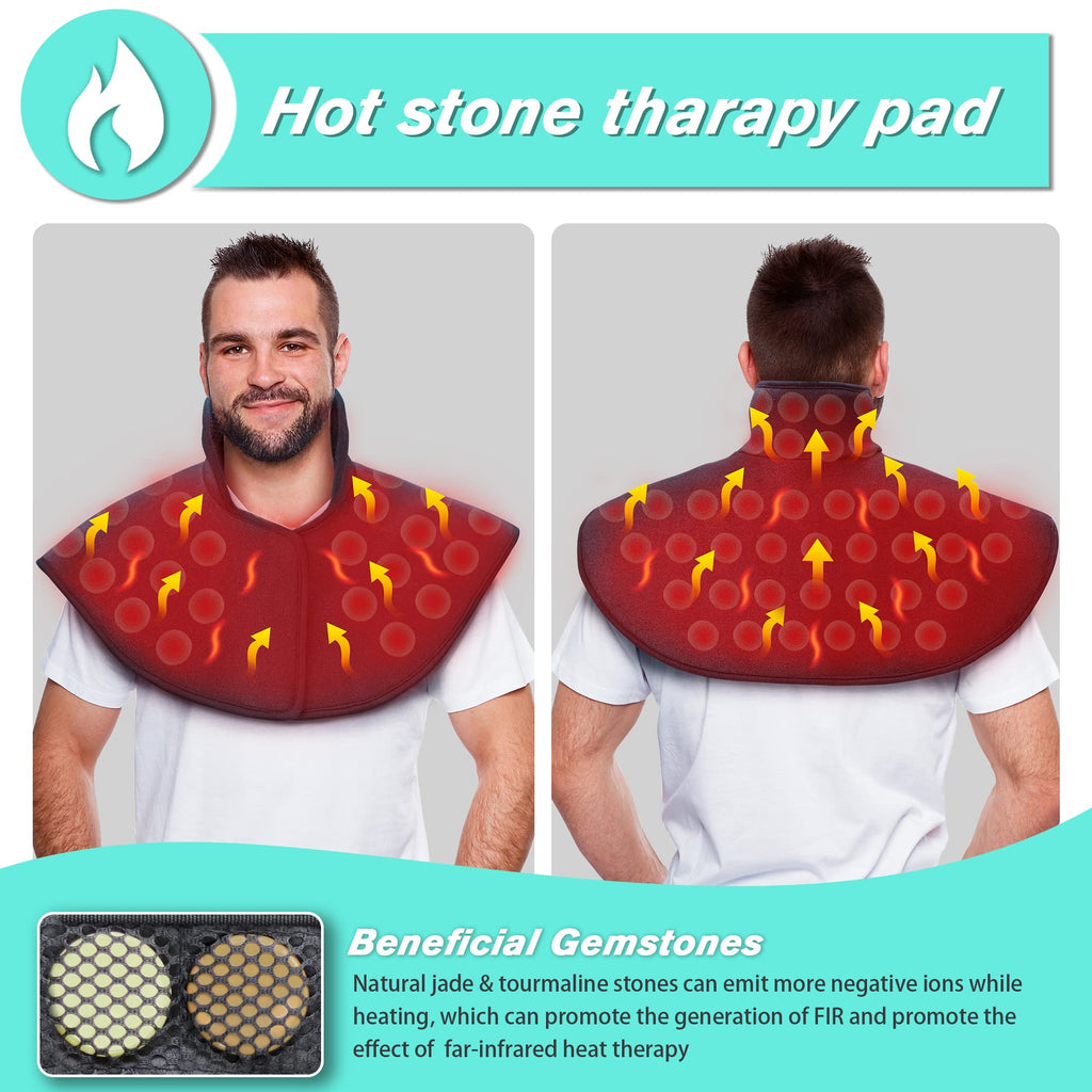 UTK Heating Pad for Neck and Shoulders,Natural Jade Tourmaline,Upgrade Size to Cover More Areas of Neck,Shoulder,Shoulder Blade