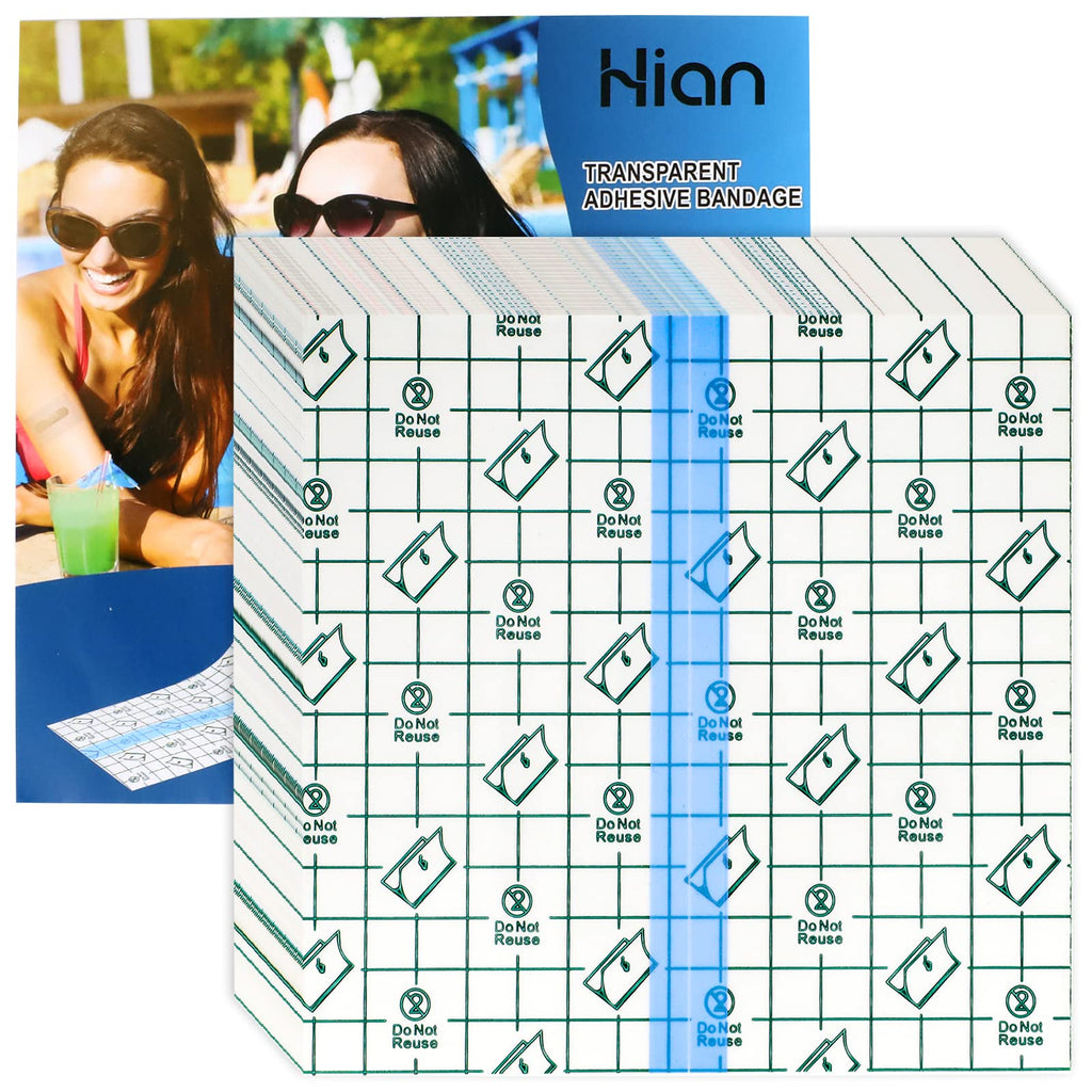 Hion Tattoo Aftercare Waterproof Bandage Transparent Film Dressing 50 Pre-Cut Sheets 6 x 6 Inch Tattoo Cover Up Tape Second Skin
