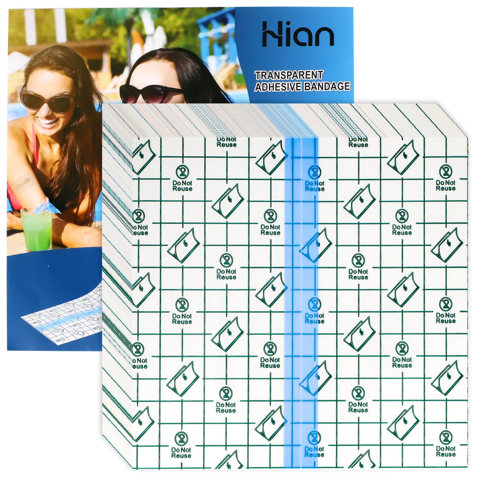 Hion Tattoo Aftercare Waterproof Bandage Transparent Film Dressing 50 Pre-Cut Sheets 6 x 6 Inch Tattoo Cover Up Tape Second Skin
