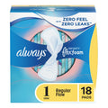 Always Infinity Feminine Pads For Women, Size 1 Regular Absorbency, With Wings, With Flexfoam, Unscented, 18 Count