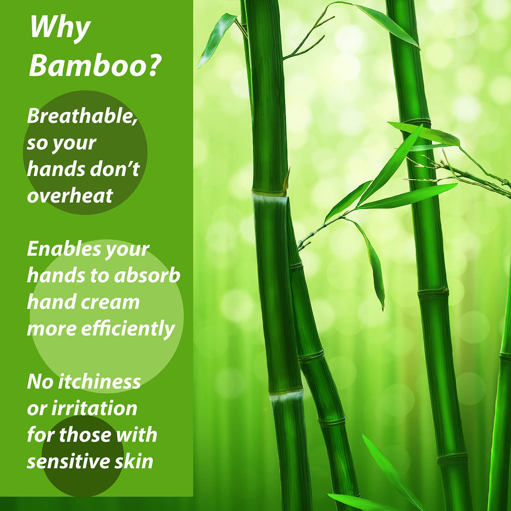 Bamboo Gloves for Eczema, Black, Small, Women, Dry Hands, Overnight Moisturizing Gloves, 3 Pairs