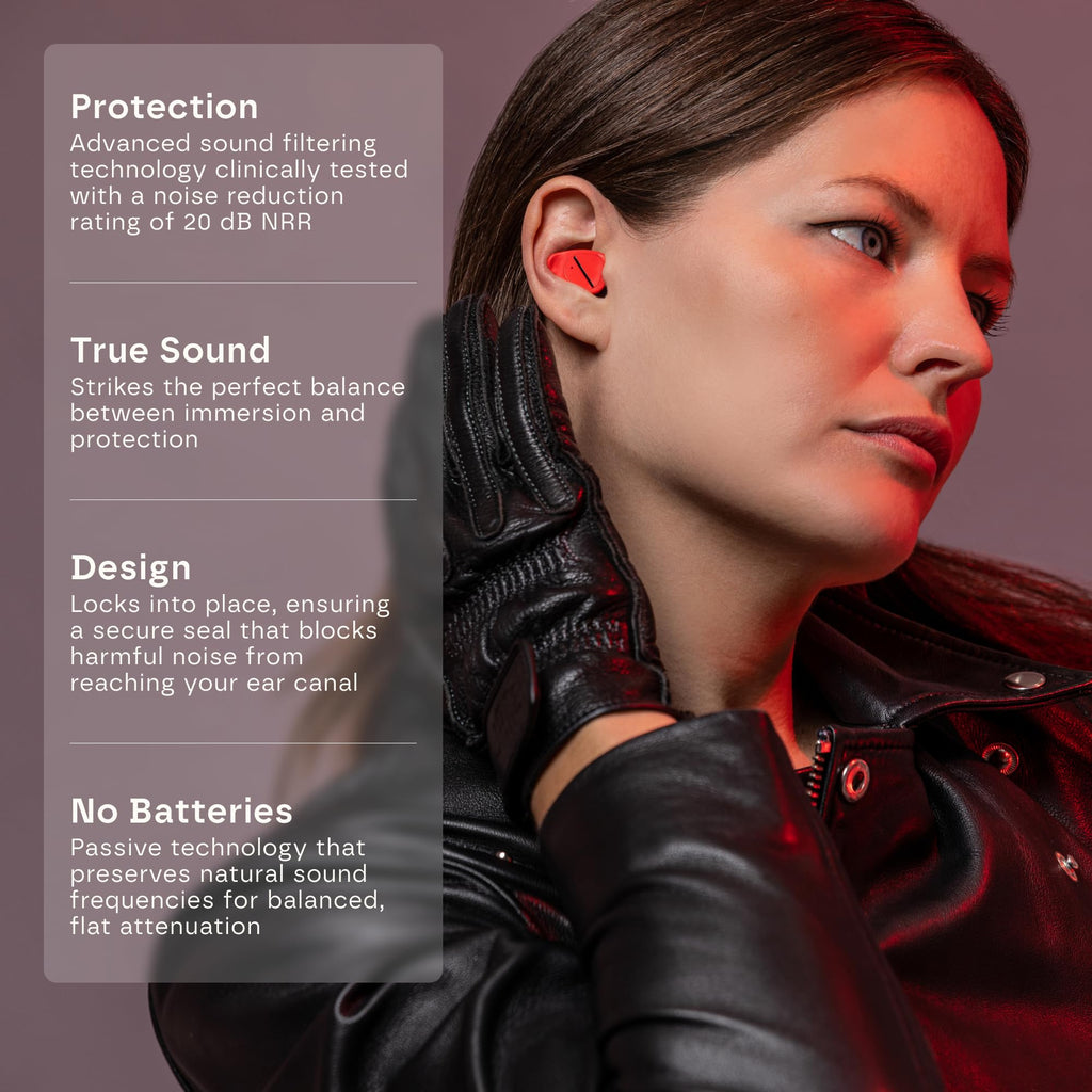 Motorcycle Ear Plugs - High Fidelity Reusable Noise Reduction Ear Plugs for Motorcycle Riding - Comfortable, Durable Hearing Pro