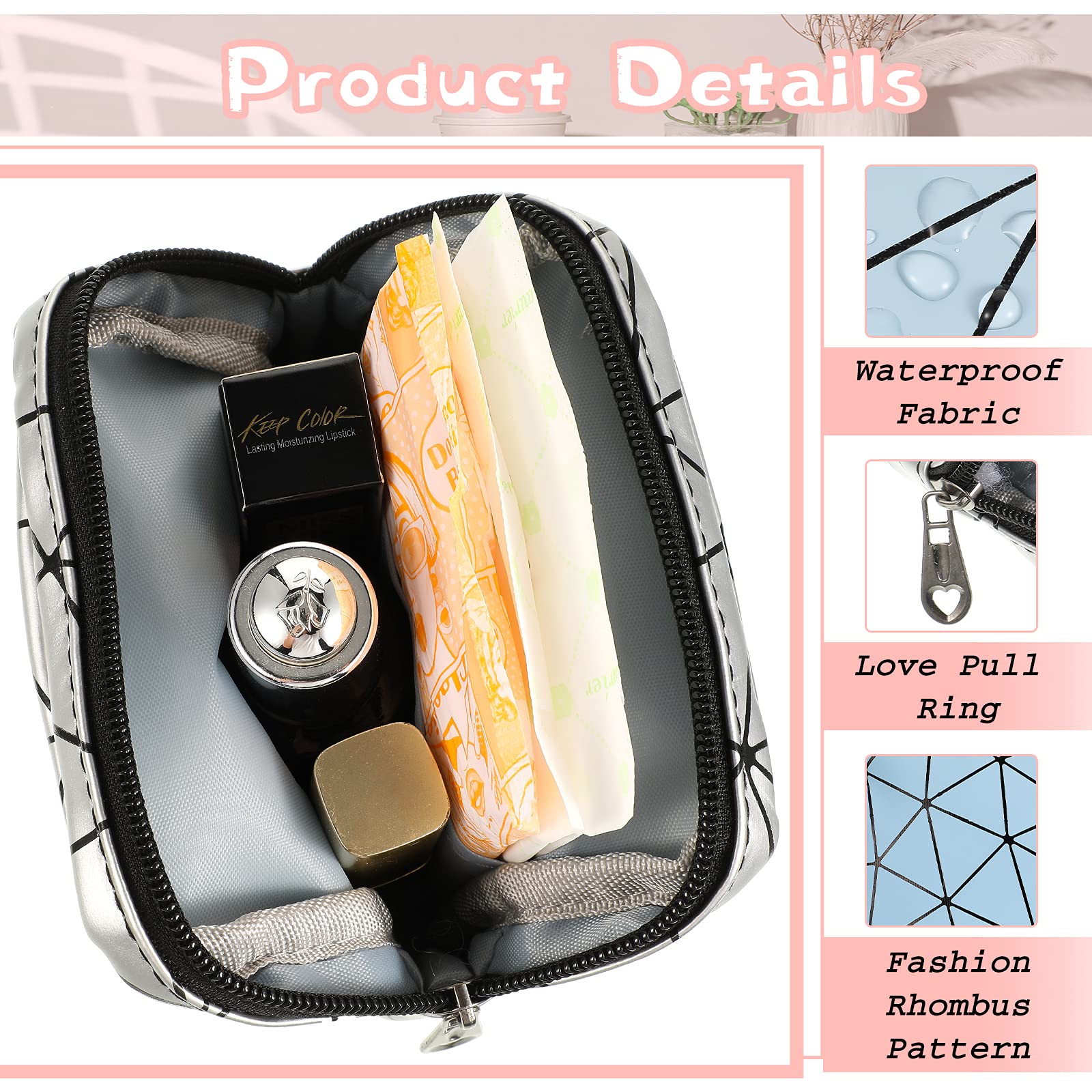 4 Pieces Sanitary Napkin Storage Bags Menstrual Cup Pouches Nursing Pad Holder Tampon Bags Portable Period Kit Bag Feminine Prod