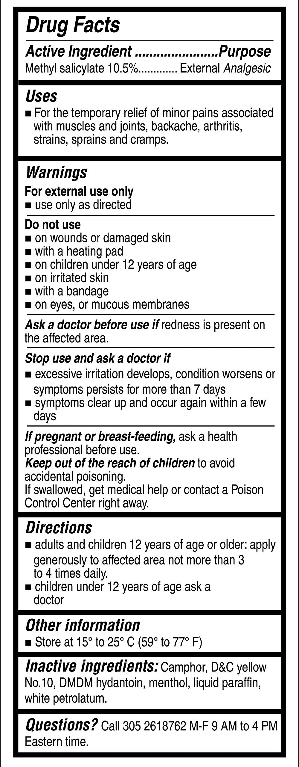 Veneno De Abeja Aceite De Vibora Analgesic Ointment 5 oz (150 g) Paraben Free