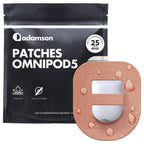 Adamson Omnipod 5 Overpatches - 25 Waterproof Omnipod 5 Adhesive Patches, Sweatproof & Skin-Friendly, No Glue on Center, Easy to