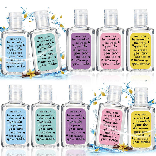 Sacubee 120 Pcs Thank You Gifts for Coworker Mini Hand Sanitize Gel Bulk Scent Hand Sanitizer Travel Size Inspirational Apprecia