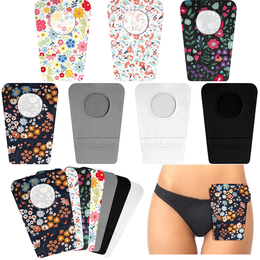 Mumufy 14 Pcs Ostomy Bag Pouch Covers for Women Men with Round Opening Care Protector Shower Wraps Cover Odor (Combination Style