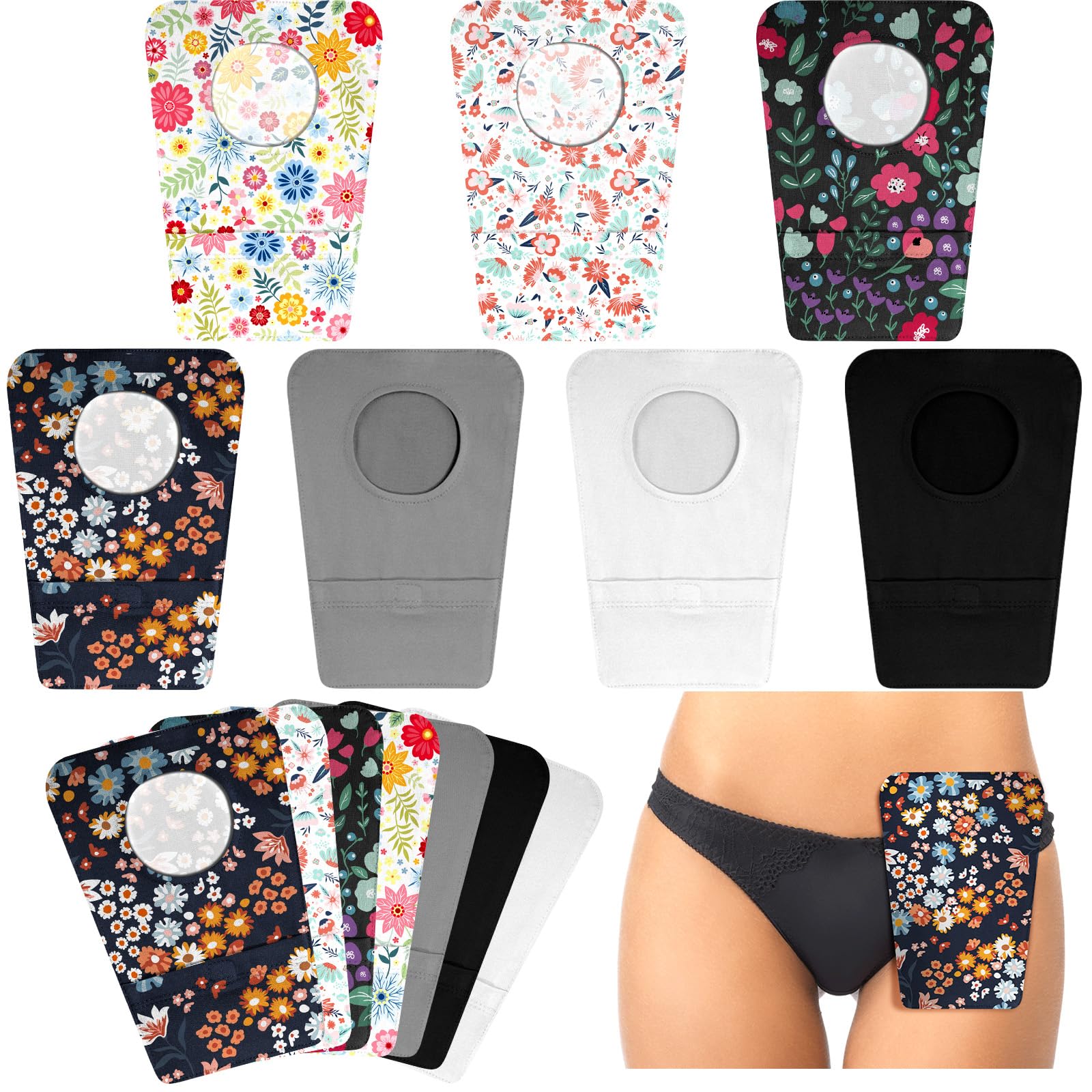 Mumufy 14 Pcs Ostomy Bag Pouch Covers for Women Men with Round Opening Care Protector Shower Wraps Cover Odor (Combination Style