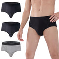 AIRCUTE Men Urinary Incontinence Underwear Washable Super Absorbency Briefs for Bladder Leak 160 ML 3 Pack (Black-Black-Gray, La