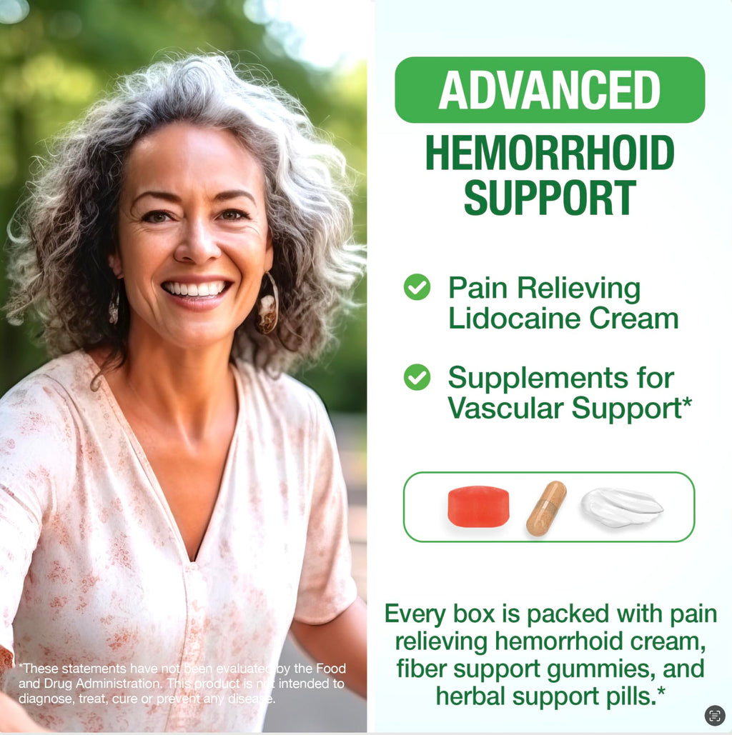 HemRid Complete Hemorrhoid Support System - Max Formula, Lidocaine Cream & Fiber Gummies for Immediate Relief & Long-Term Comfor