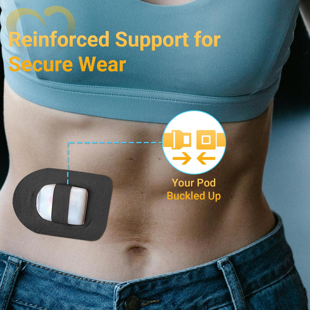 Omnipod 5 Overpatches, 20 Pack Amolyfe Omnipod 5 Adhesive Patches Waterproof with Stretchable Strap, Optimized Split Backing for
