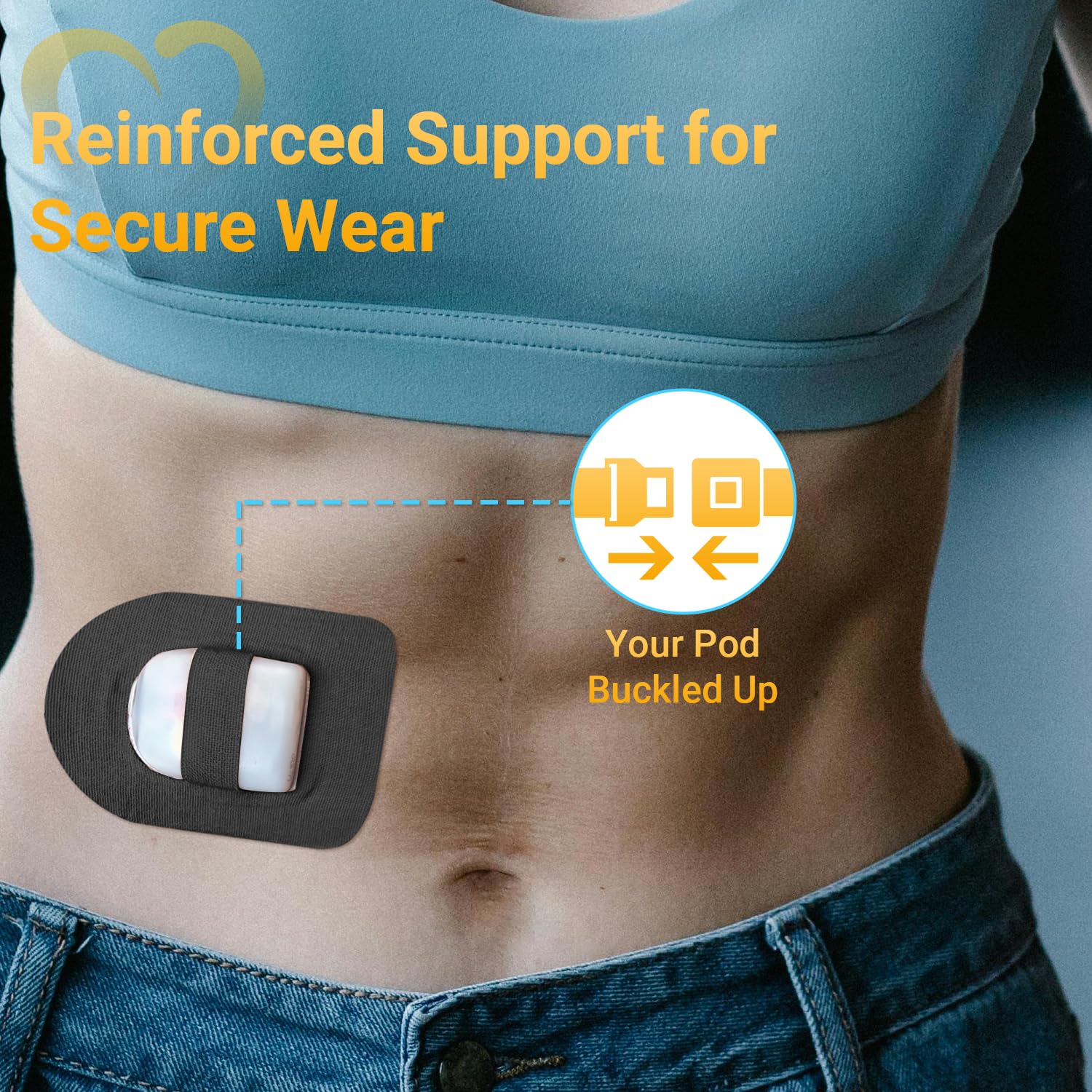 Omnipod 5 Overpatches, 20 Pack Amolyfe Omnipod 5 Adhesive Patches Waterproof with Stretchable Strap, Optimized Split Backing for