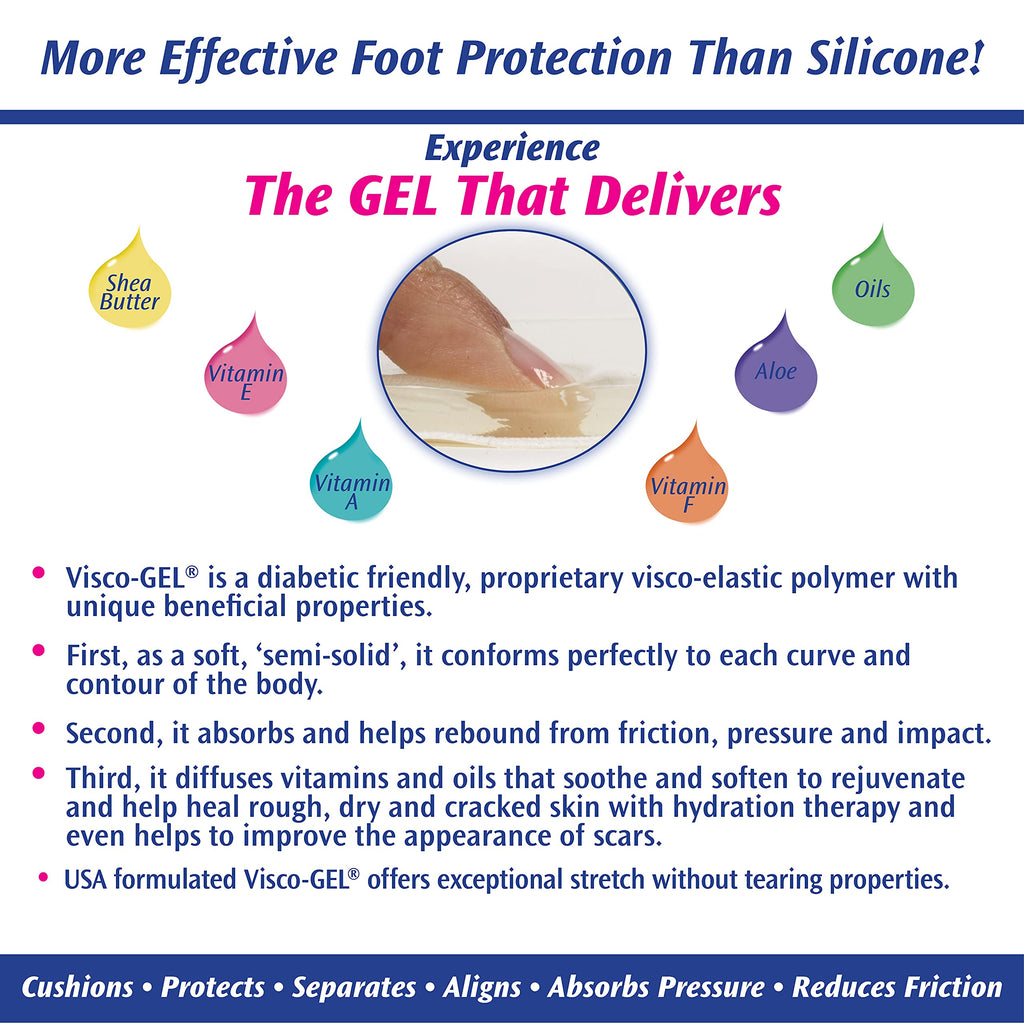 PediFix Visco-Gel Toe Spacers - Straighten Crooked Toes, Overlapping Toes, Hammer Toes, Bunions - Size Medium