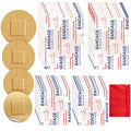 Funtery Adhesive Spot Bandage 4 Sizes Round Flexible Fabric Adhesive Round Tan Non Latex Bandage for Wound Care and Hides Skin S