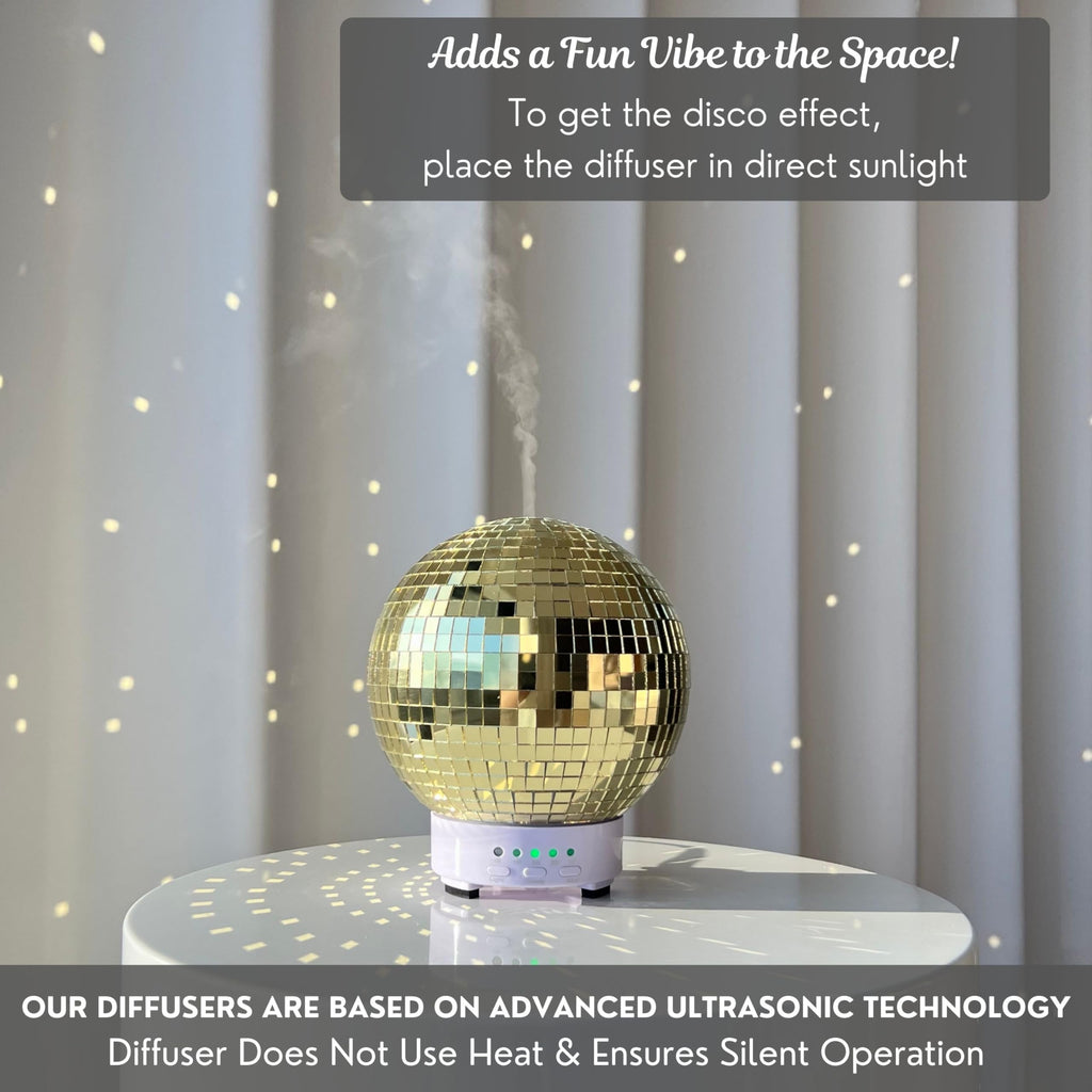 Disco Ball Diffuser Rotating - Essential Oil Diffuser with Whisper Quiet Operation, Cute Scent Diffusers for Home, Ball Decor, F