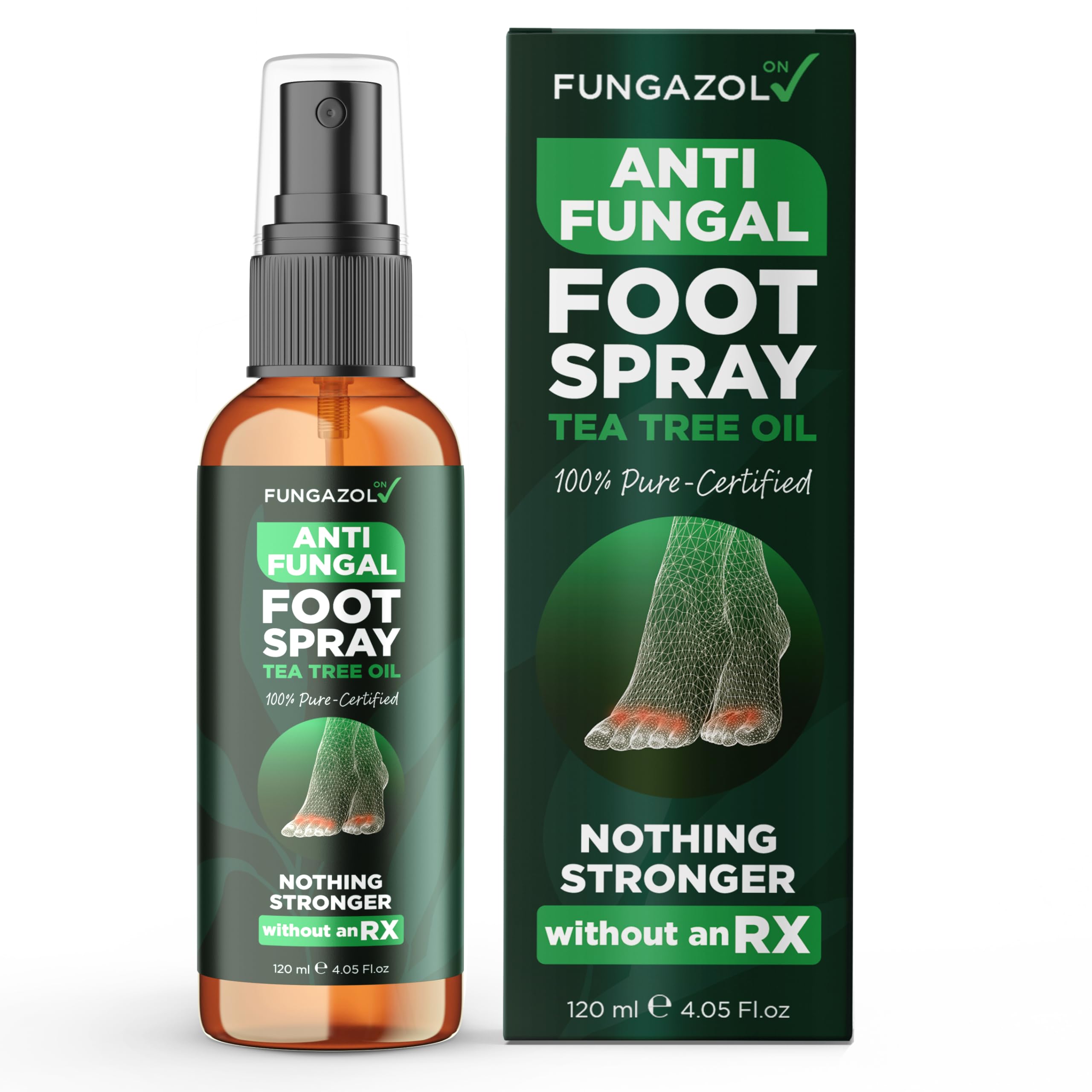 Terramed Just Think Comfort Foot Spray with Tea Tree Oil | Antifungal Treatment for Jock Itch, Nail Fungus & Ringworm | Fast Abs