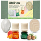 Lifelines Sensory Immersion Gift Set - Includes Everyday Aromatherapy Diffuser, Fidget Grounding Stone & 2 Essential Oil Blends 