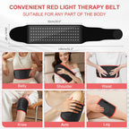 Red Light Therapy for Body:5 Light Levels Infrared Light Heat Therapy Belt Wrap for Back/Waist/Muscle/Pain Relief 660nm & 850nm