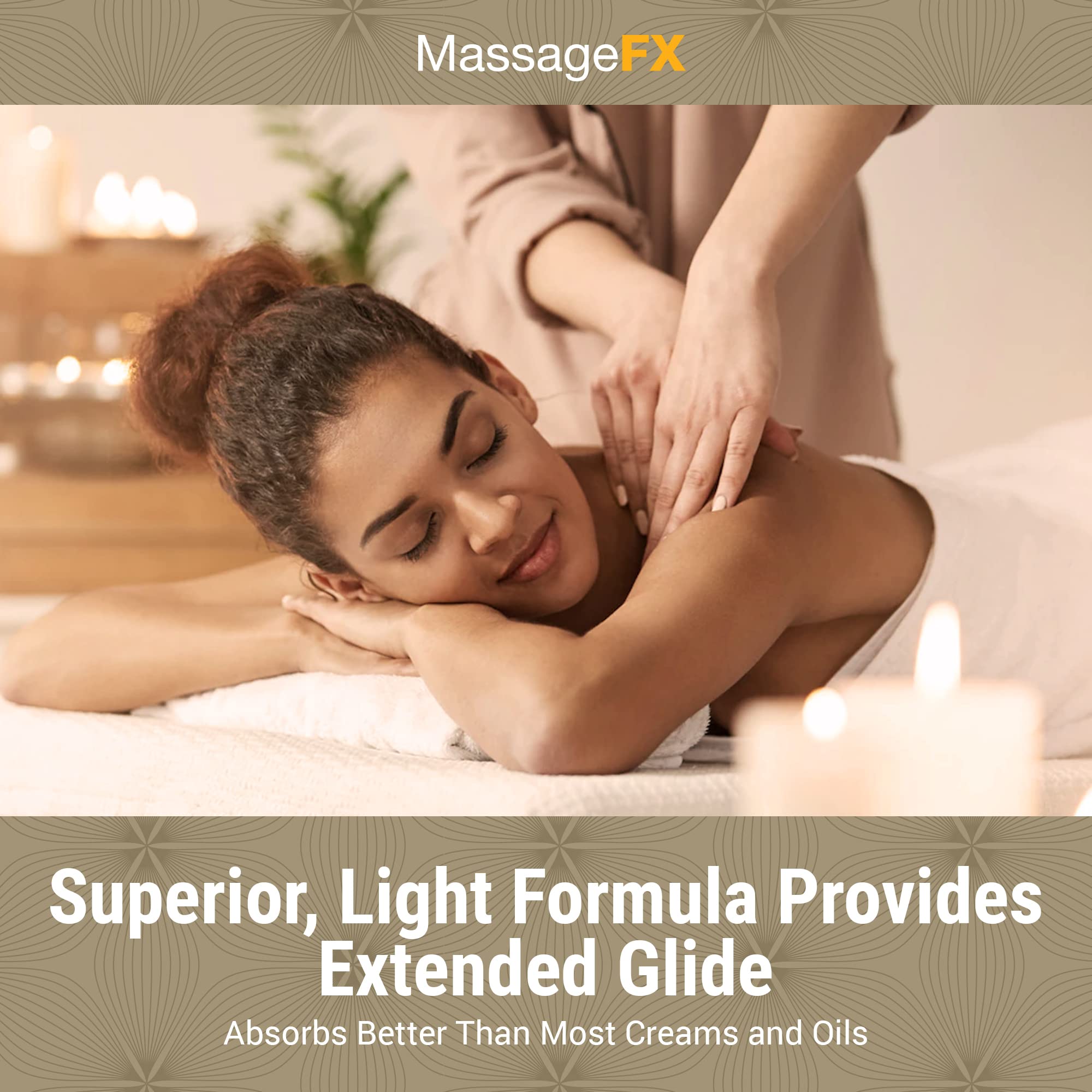 Massage FX Unscented Massage Lotion, 1 Gallon - Soothing Formula Provides Smooth Extended Glide - Non Sticky Formula Easy Glide