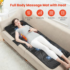 CooCoCo Massage Mat with Heat, Massage Pad with 10 Vibration Motors, Full Body Massager for Neck and Back, Bed Massager for Shou