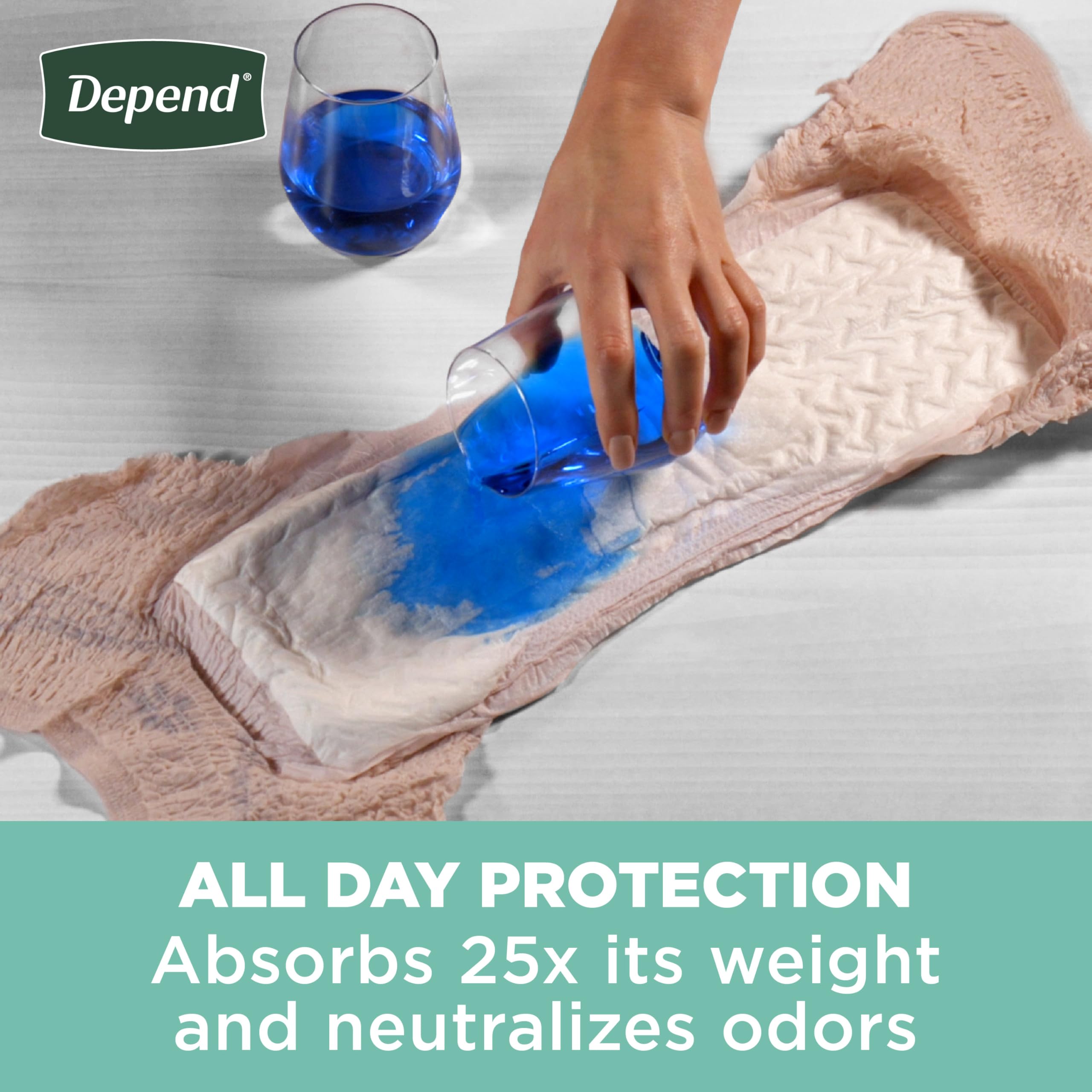 Depend Fresh Protection Adult Incontinence & Postpartum Bladder Leak Underwear for Women, Disposable, Maximum, Small, Blush, 19