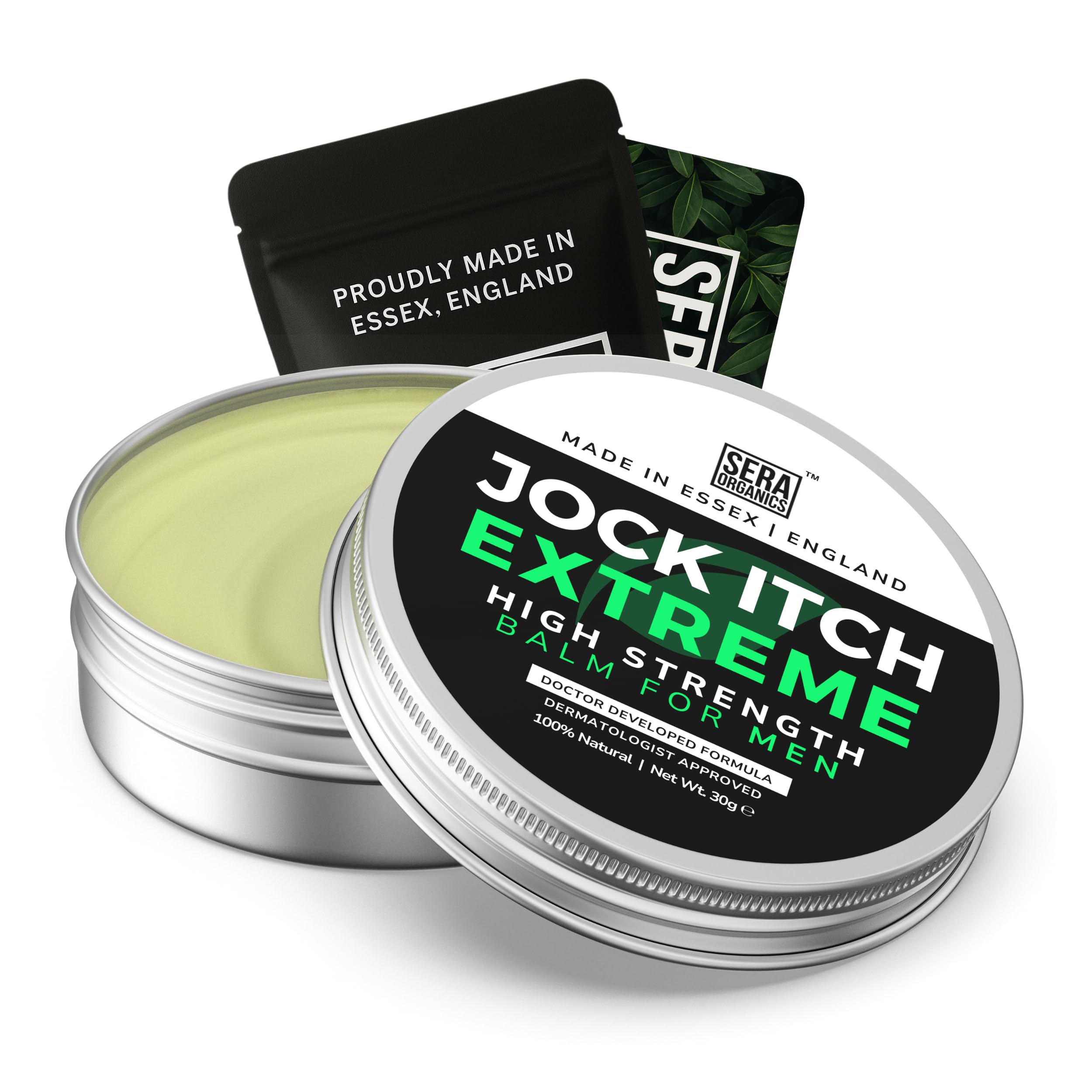 Sera Organics Antifungal Cream for Jock Itch Relief - Strong Balm for Mens Groin, Inner Thigh & Sweat Rash | Anti Fungal Skin Cr