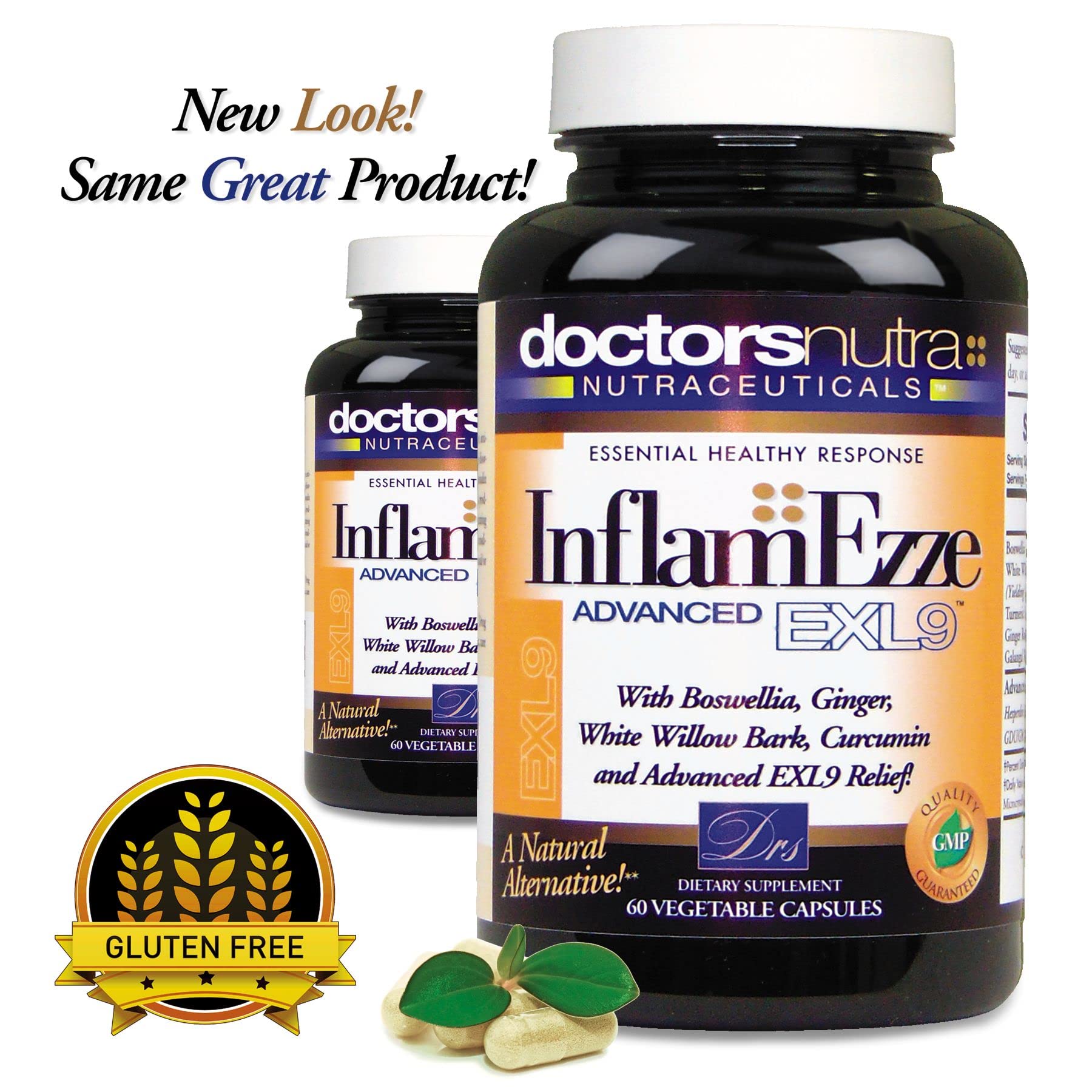 Doctors Nutra Nutraceuticals InflamEzze - Turmeric, Curcumin, Ginger Supplement - Gluten-Free, 60 Capsules