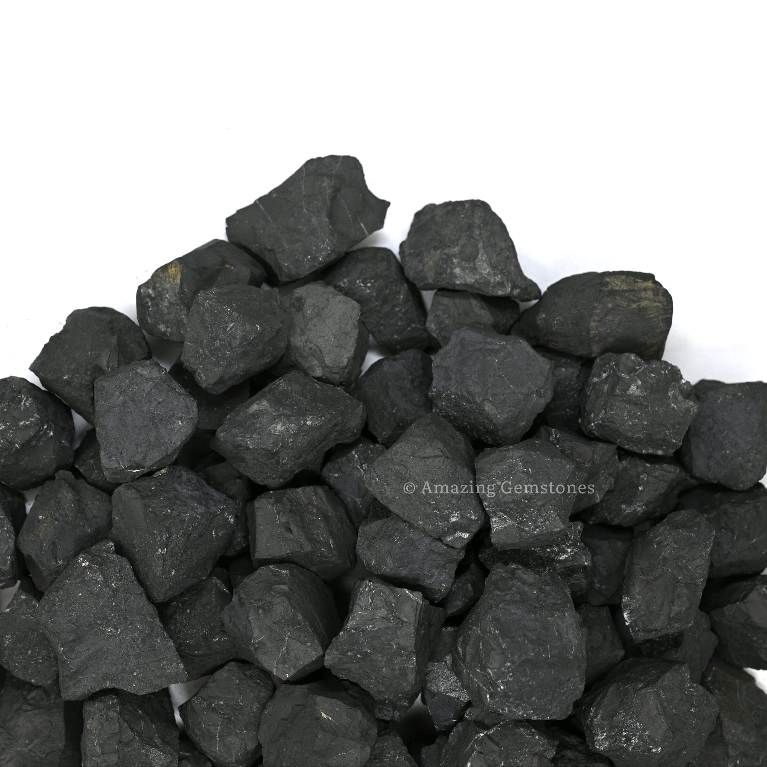 Shungite Raw Crystals and Healing Stones, Natural Rocks for Tumbling and DIY Raw Stones and Crystals (1 LB)