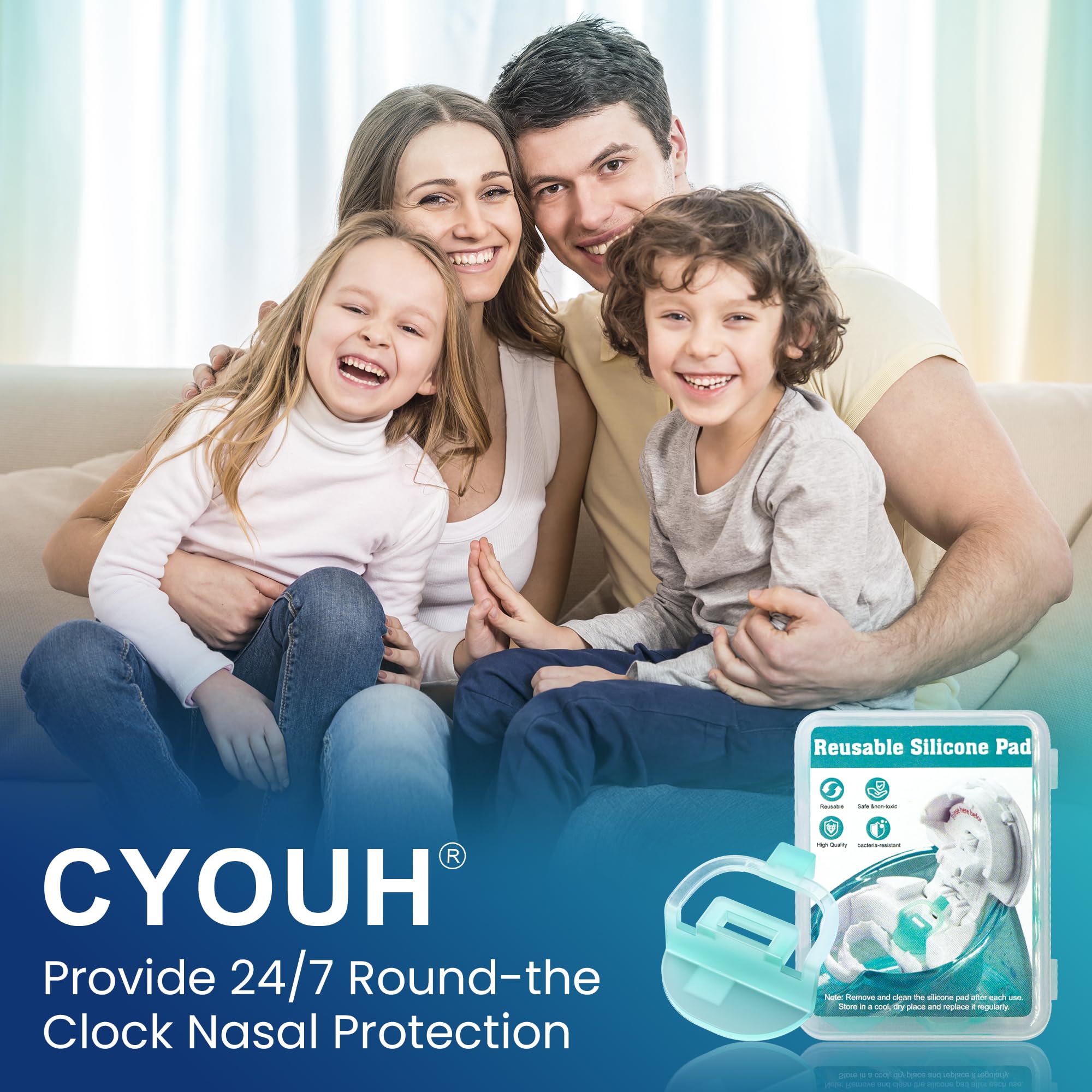 CYOUH 100pcs Salt Saline Packets + 10 PCS Silicone Pads Neti Pot Sinus Nasal Wash Rinse, 2.34g Salt Packets Refills Accessories