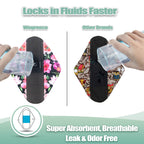 wegreeco Reusable Menstrual Pads - Reusable Sanitary Pads | Reusable Panty Liners | Soft Cloth Menstrual Pads - 6 Pack with 1 Cl