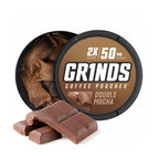 Grinds Coffee Pouches | Tobacco Free, Nicotine Free Healthy Alternative | 6 Cans of Double Mocha | 18 Pouches Per Can | 1 Pouch 